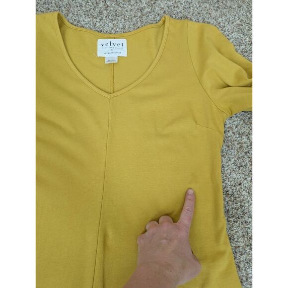 VELVET By Graham & Spencer Meghan Puff-Sleeve Mini Dress Butter Cup Small - Picture 10 of 14